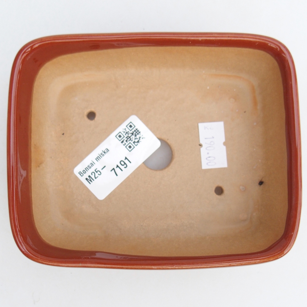 Ceramic bonsai bowl 12 x 10 x 4 cm, brown