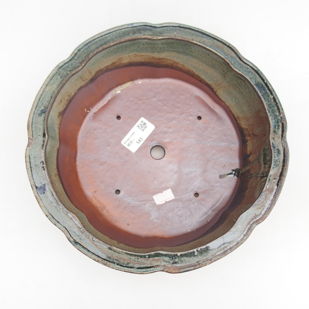 Ceramic bonsai bowl 26,5 x 26,5 x 8,5 cm, green