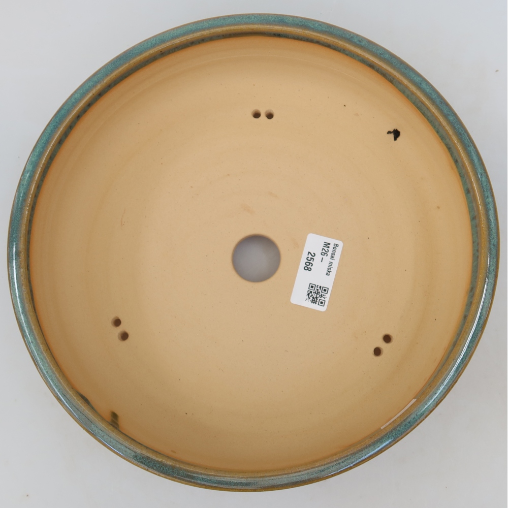 Ceramic bonsai pot, 23.5 x 23.5 x 6 cm, blue