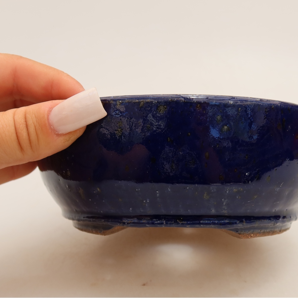 Ceramic bonsai bowl 13,5 x 13,5 x 5 cm, colour blue