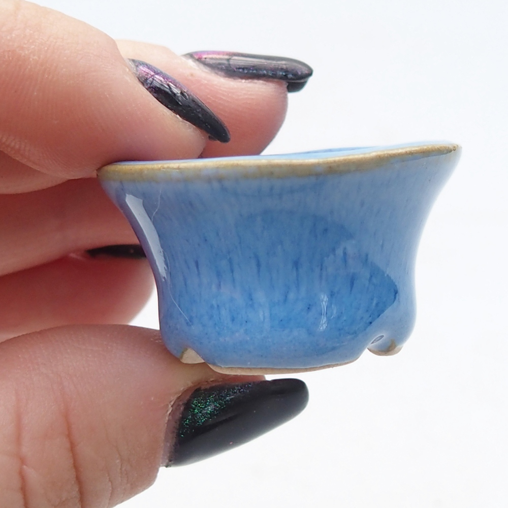 Mini bonsai bowl 3,5 x 3,5 x 2 cm, colour blue