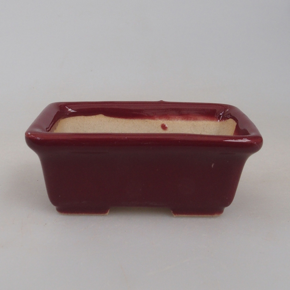 Mini bonsai bowl 6 x 4 x 2,5 cm, color burgundy