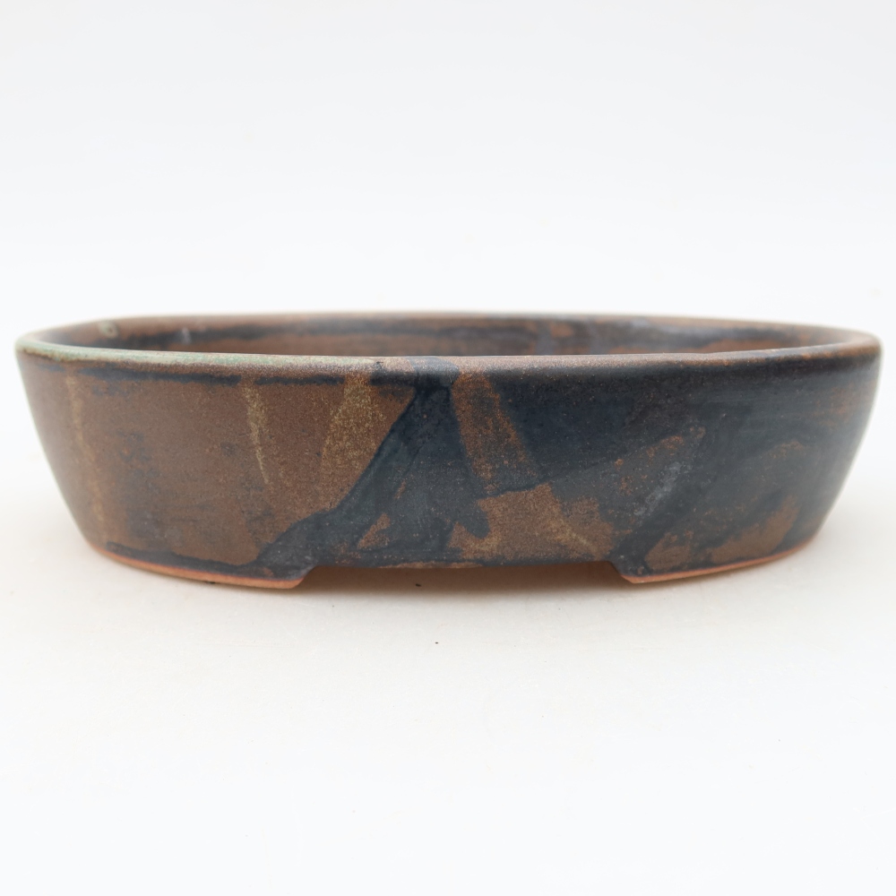 Ceramic bonsai bowl 17 x 14 x 4 cm, brown