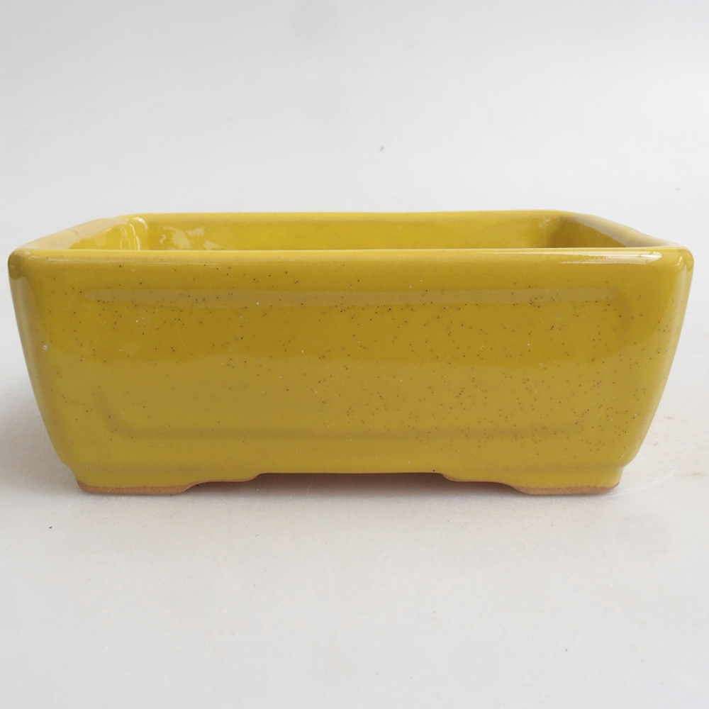 Ceramic bonsai bowl 13 x 10 x 5 cm, color yellow