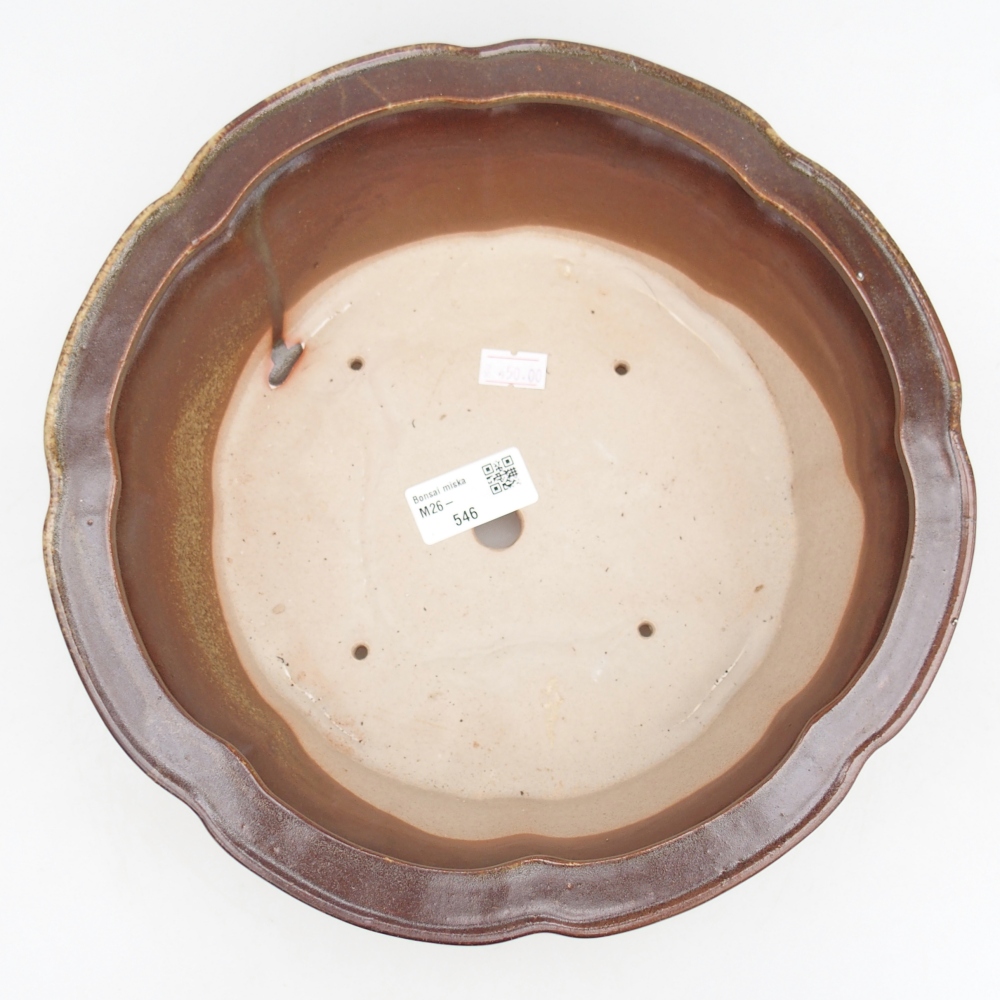 Ceramic bonsai bowl 26,5 x 26,5 x 8,5 cm, brown