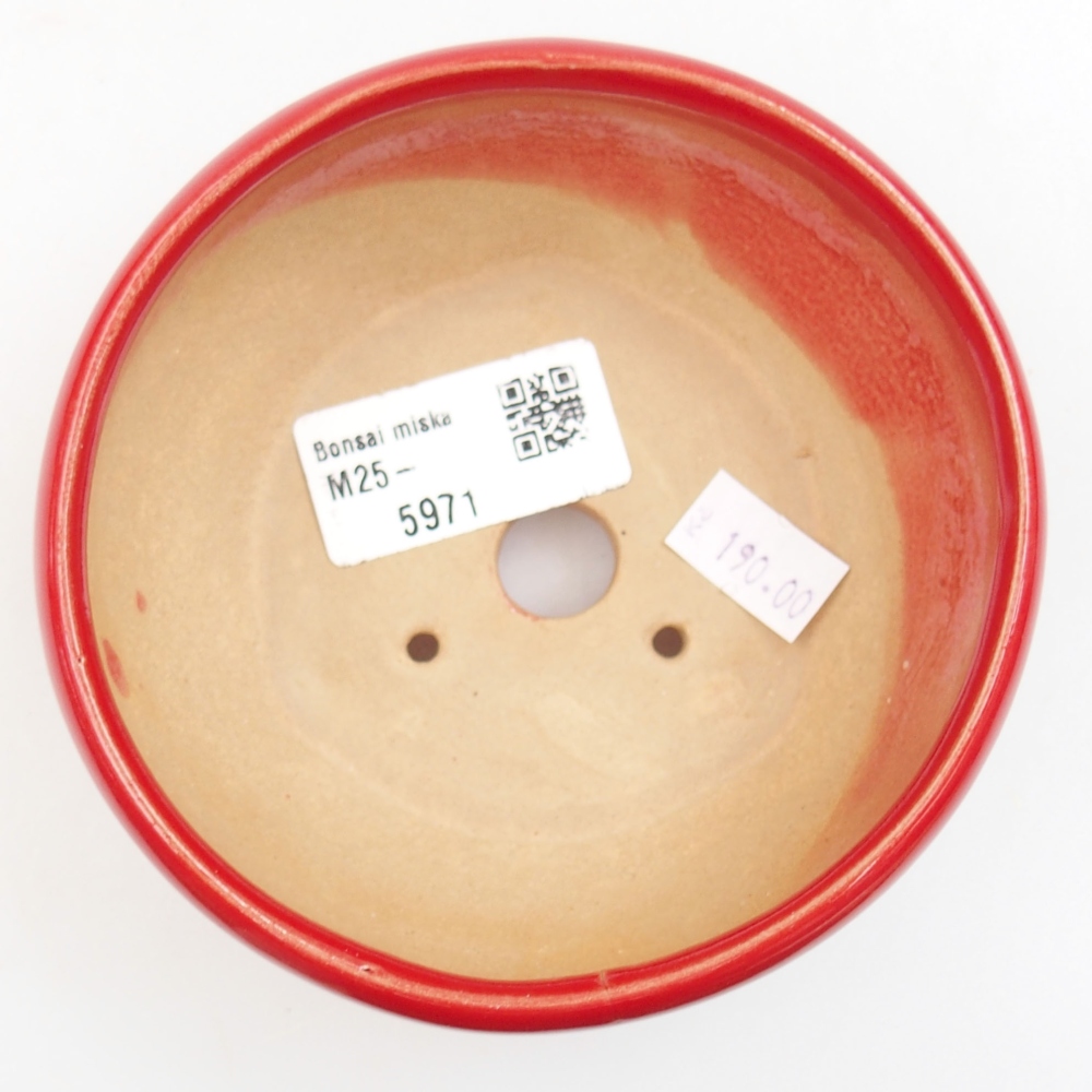Ceramic bonsai bowl 11 x 11 x 5 cm, color red