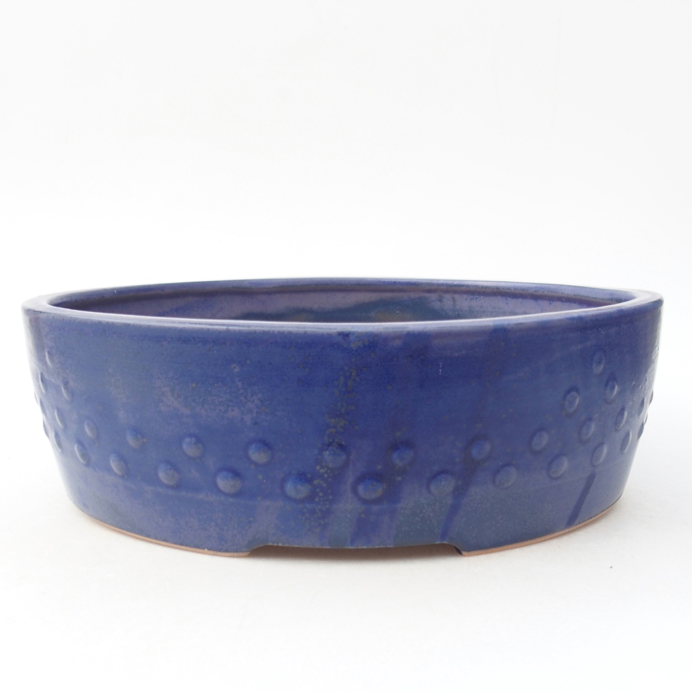 Ceramic bonsai bowl 24,5 x 24,5 x 7 cm, colour blue