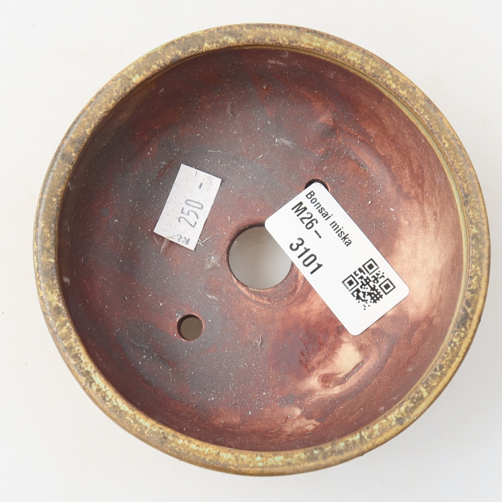 Ceramic bonsai pot, 10.5 x 10.5 x 4 cm, brown