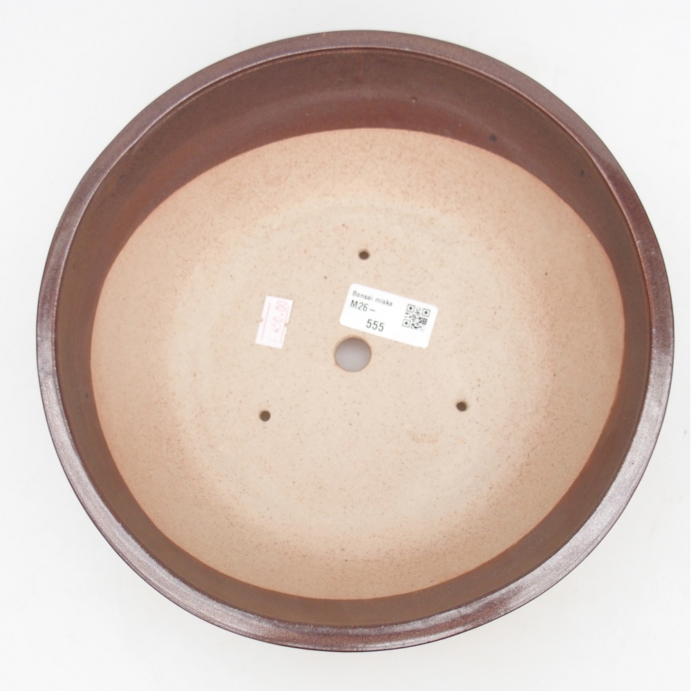 Ceramic bonsai bowl 24,5 x 24,5 x 7,5 cm, brown