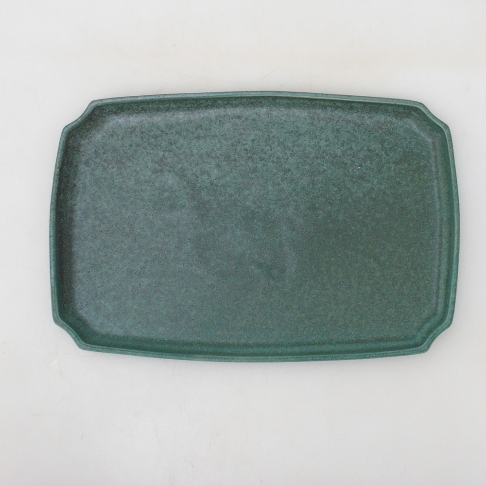 Ceramic saucer H07 - 28 x 19 x 1.5 cm - green