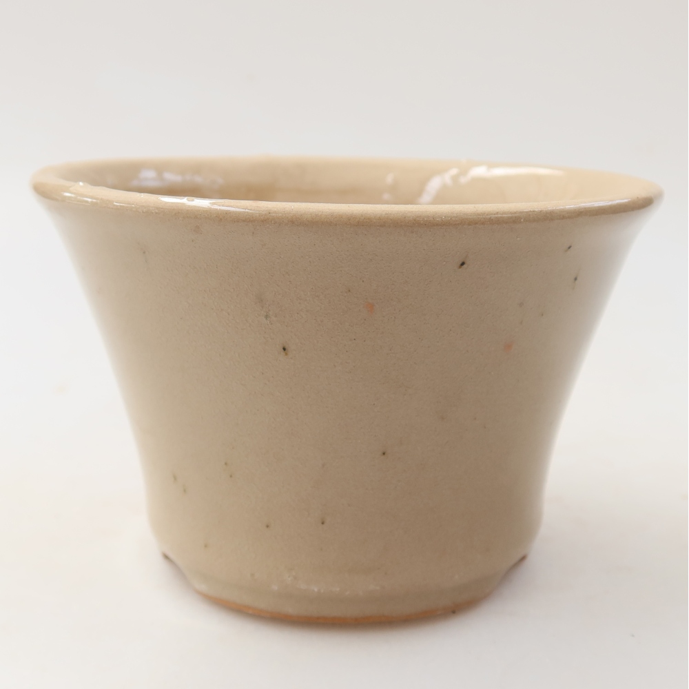 Ceramic bonsai pot, 11 x 11 x 7 cm, beige