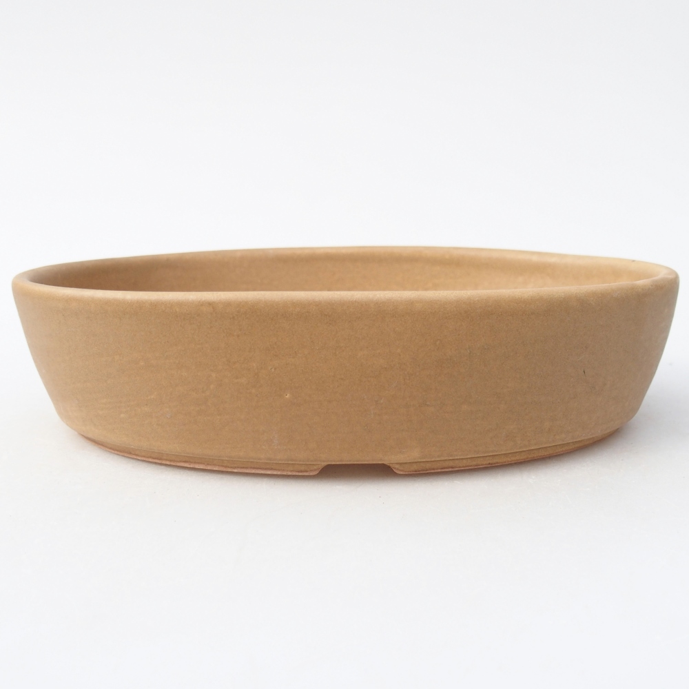 Ceramic bonsai bowl 18,5 x 13,5 x 4,5 cm, colour beige
