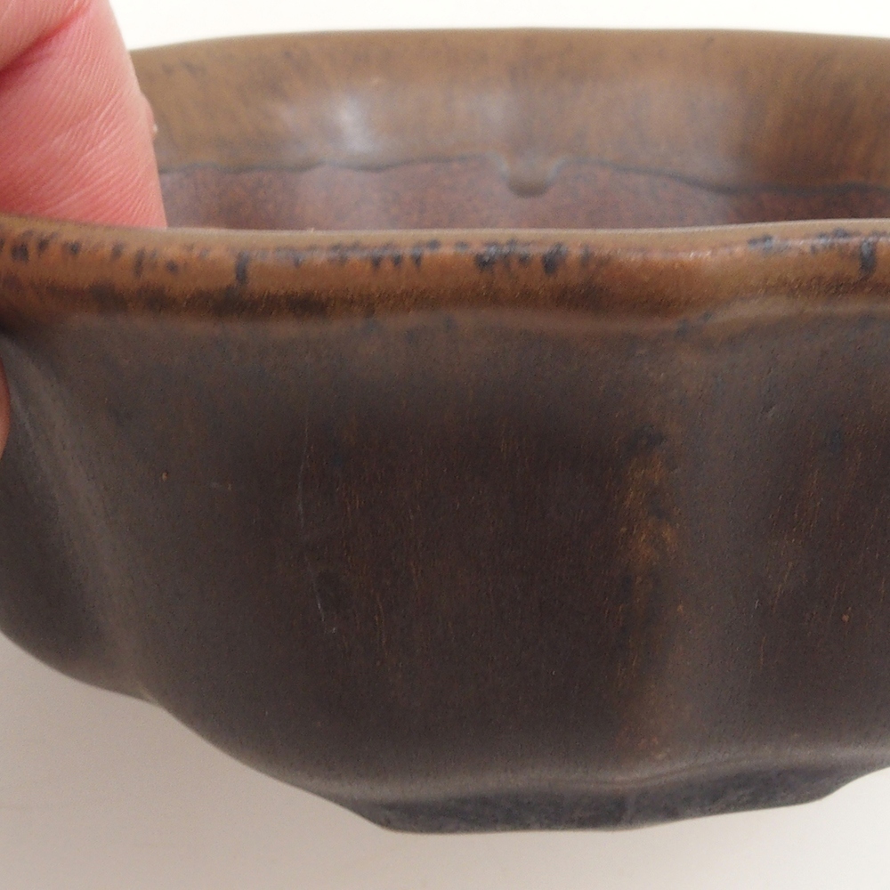 Bonsai bowl H16 - 14.5 x 14.5 x 5 cm. - brown