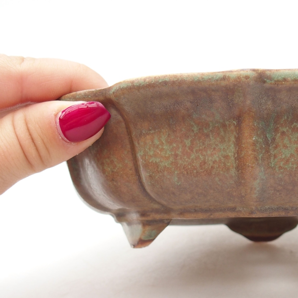 Ceramic bonsai bowl 18,5 x 18,5 x 5 cm, color green