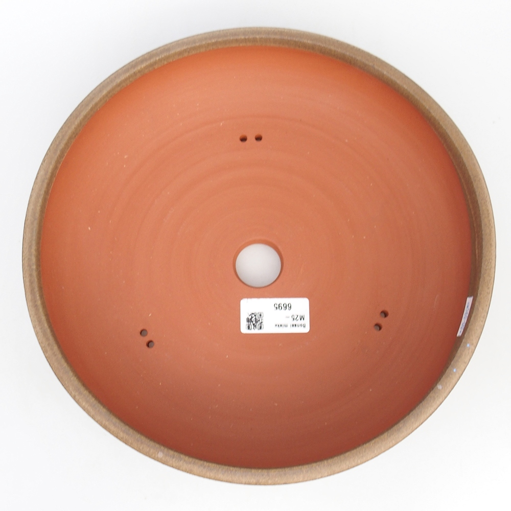 Ceramic bonsai bowl 25 x 25 x 6,5 cm, brown