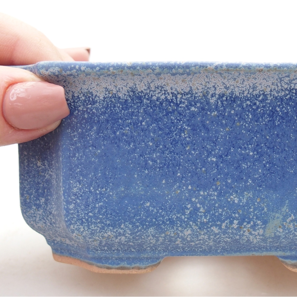 Ceramic bonsai bowl 12 x 9 x 5 cm, colour blue