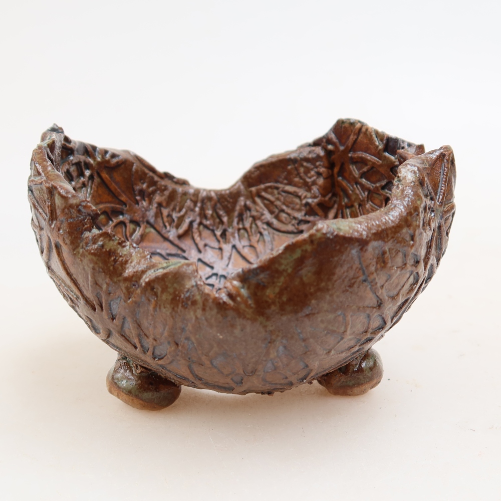 Ceramic Shell  8.5 x 8.5 x 6 cm, brownish-green