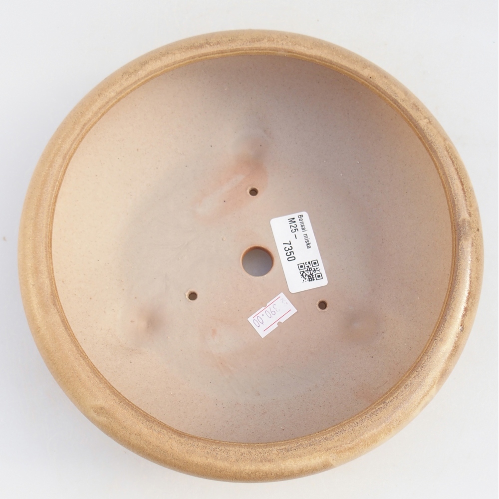 Ceramic bonsai bowl 21 x 21 x 7,5 cm, colour beige