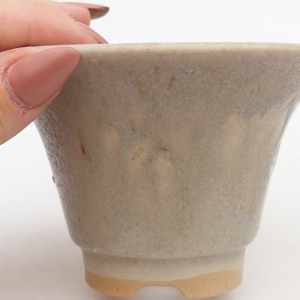 Ceramic bonsai bowl 10,5 x 10,5 x 7 cm, grey