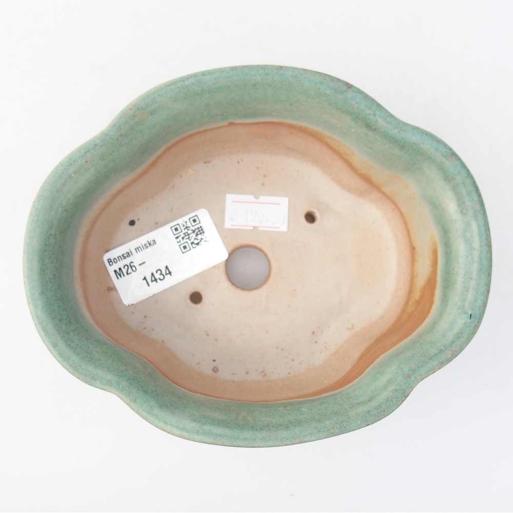 Ceramic bonsai bowl 13,5 x 11 x 5,5 cm, green