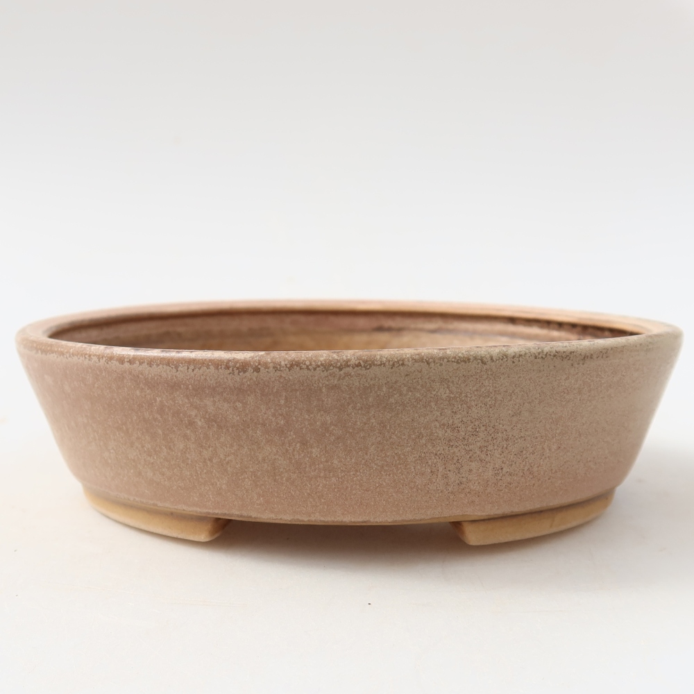 Ceramic bonsai pot, 15 x 14 x 4 cm, pink