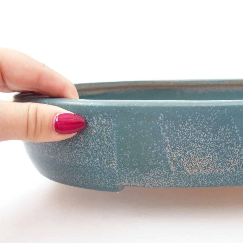 Ceramic bonsai bowl 25,5 x 22 x 8 cm, color blue