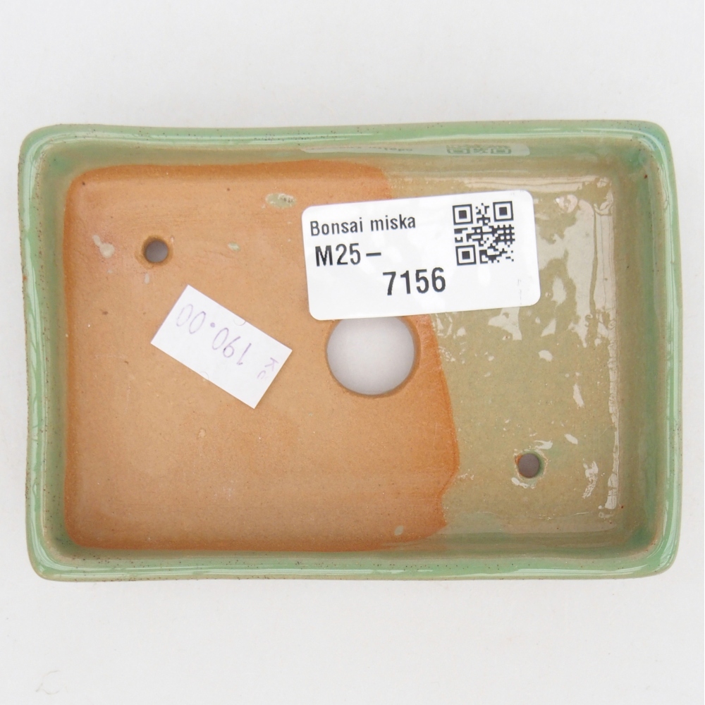Ceramic bonsai bowl 10,5 x 7 x 2 cm, green