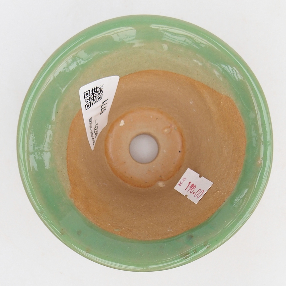 Ceramic bonsai bowl 10,5 x 10,5 x 7 cm, green