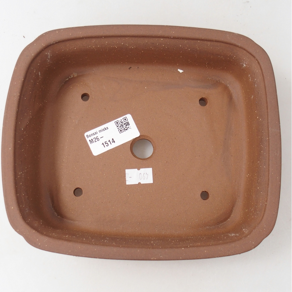 Ceramic bonsai bowl 19,5 x 17 x 5,5 cm, brown