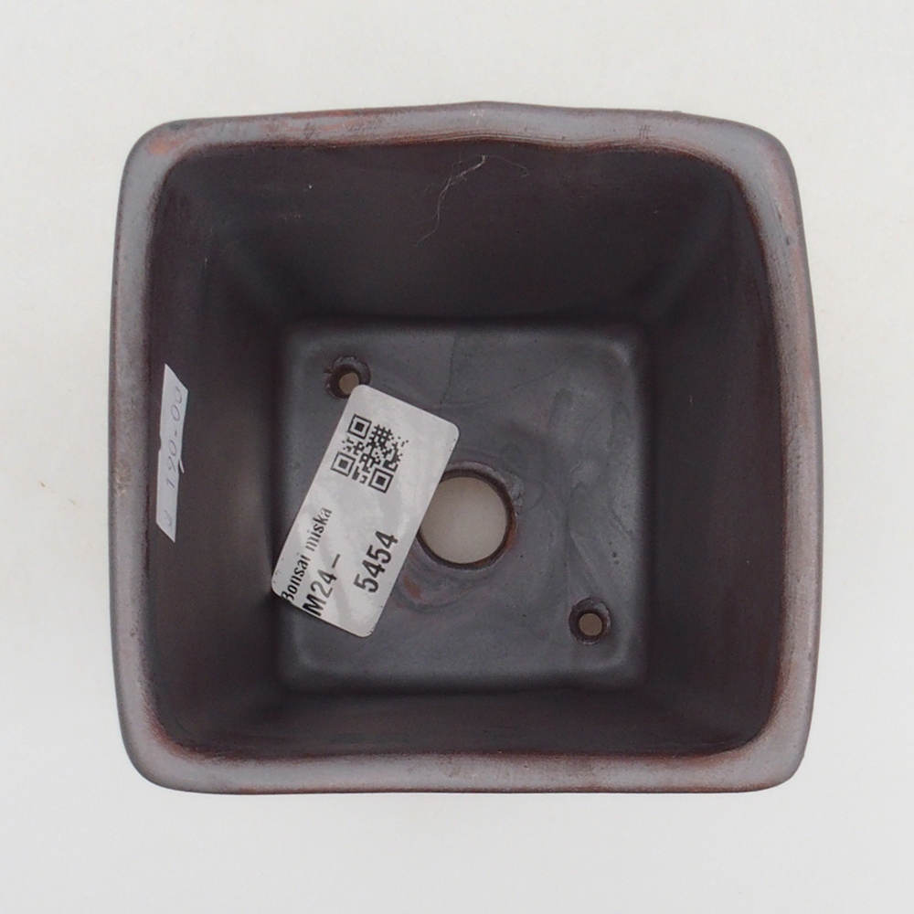 Ceramic bonsai bowl 8,5 x 8,5 x 10,5 cm, color metallic