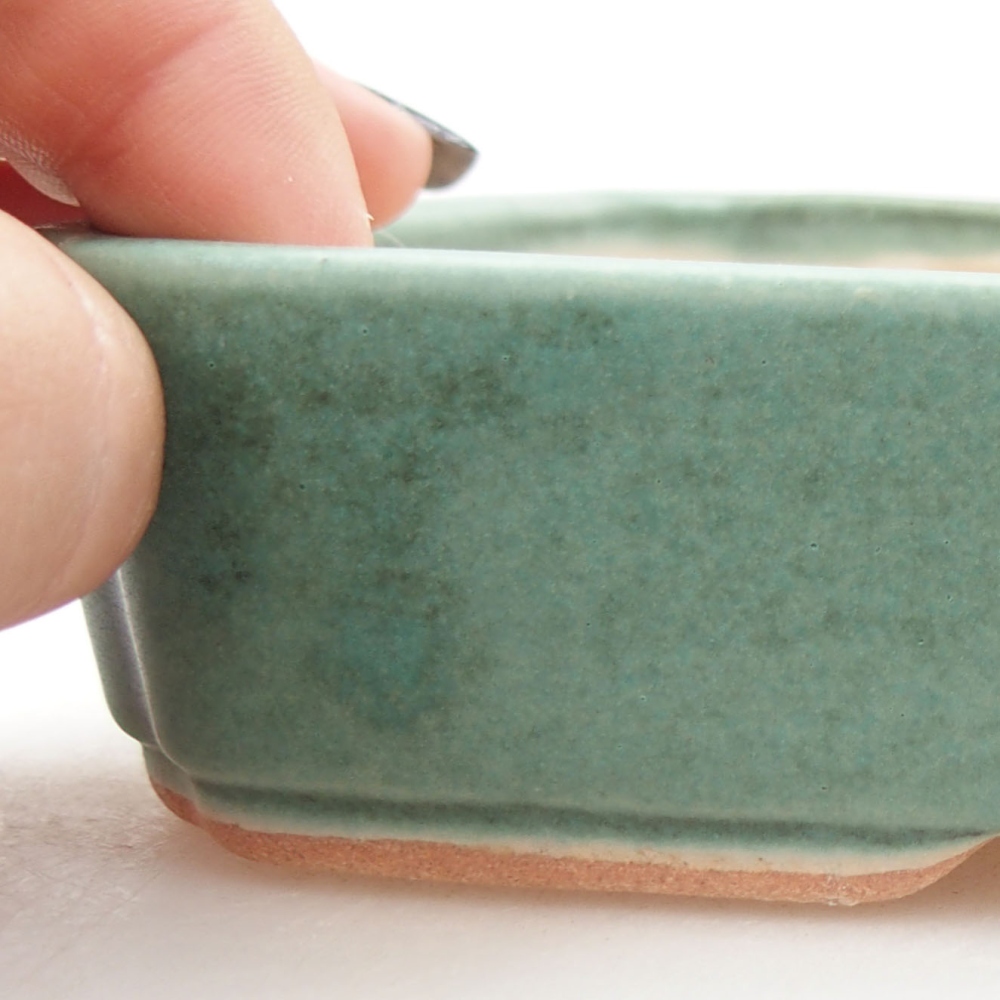 Ceramic bonsai bowl 18 x 13 x 3,5 cm, color green