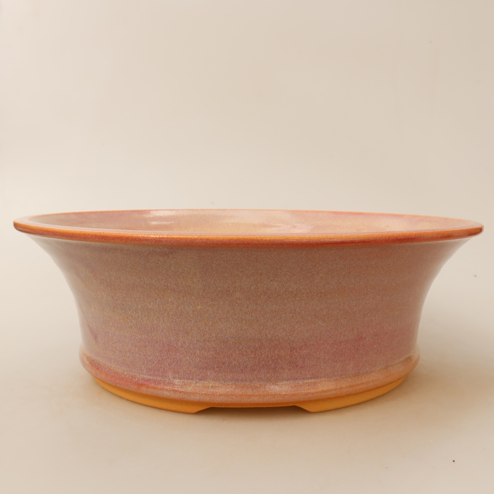Ceramic bonsai pot, 27 x 27 x 9 cm, pink