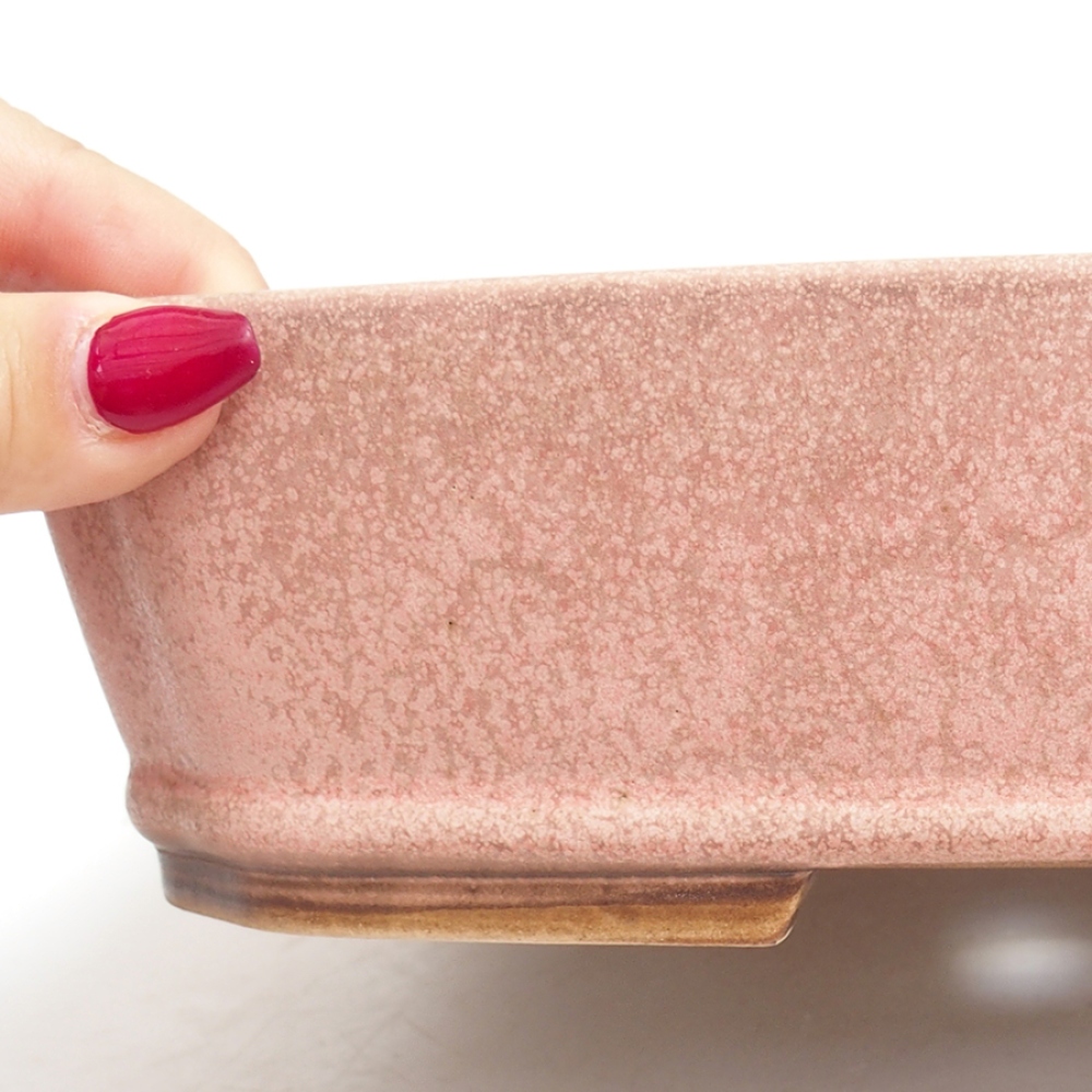 Ceramic bonsai bowl  24,5 x 21 x 6  cm, color  pink