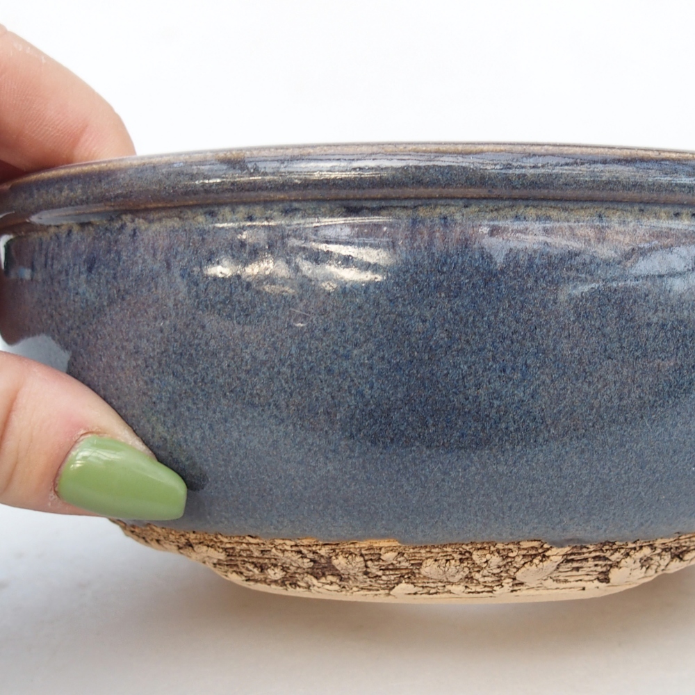Ceramic bonsai bowl 16,5 x 16,5 x 6 cm, colour blue
