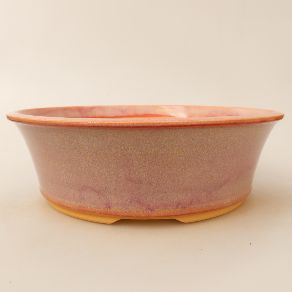 Ceramic bonsai pot, 25 x 25 x 8 cm, pink