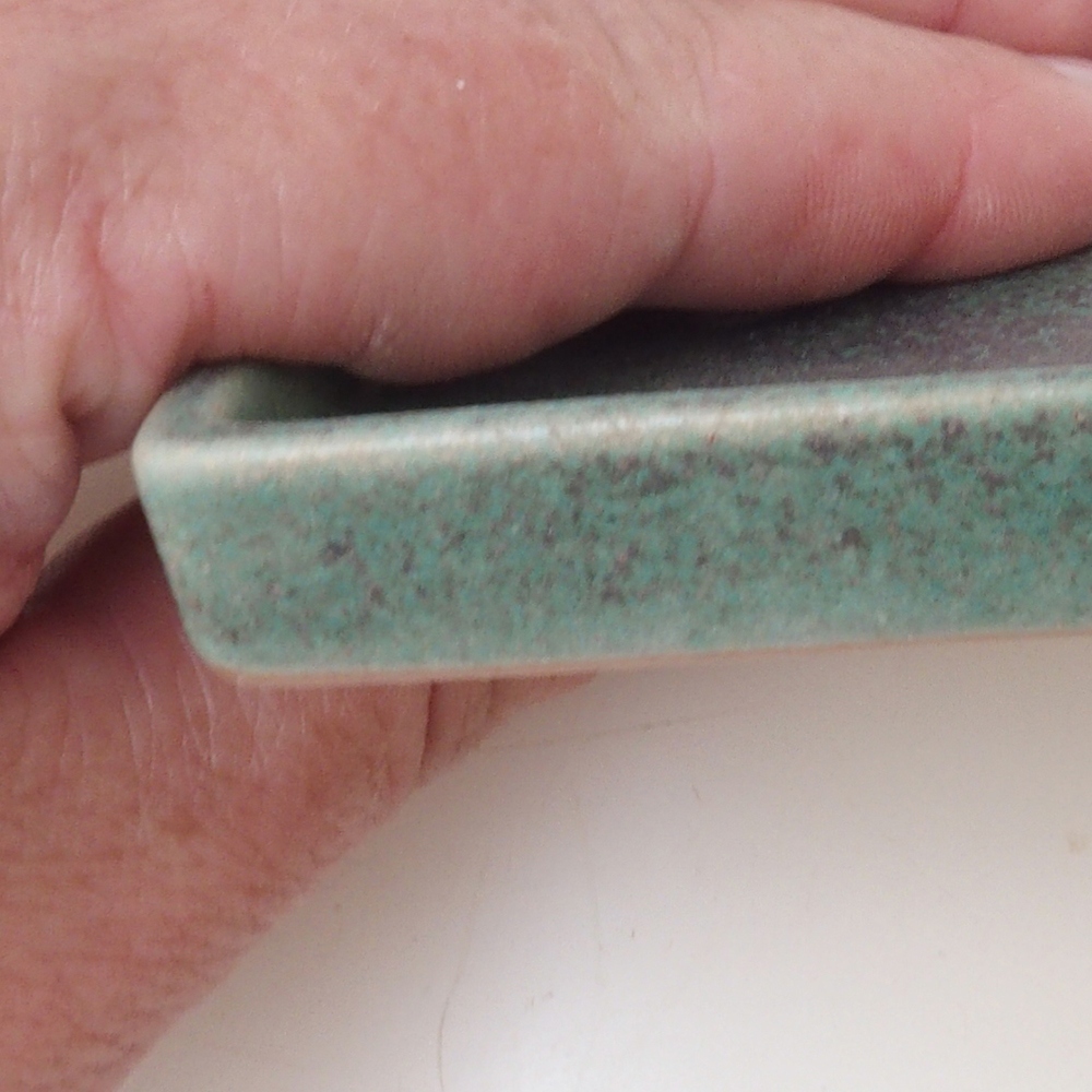 Bonsai bowl square S - 8 x 8 x 1 cm - green