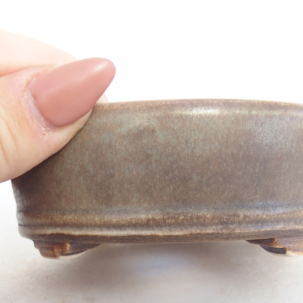 Ceramic bonsai bowl 9 x 9 x 3,5 cm, green