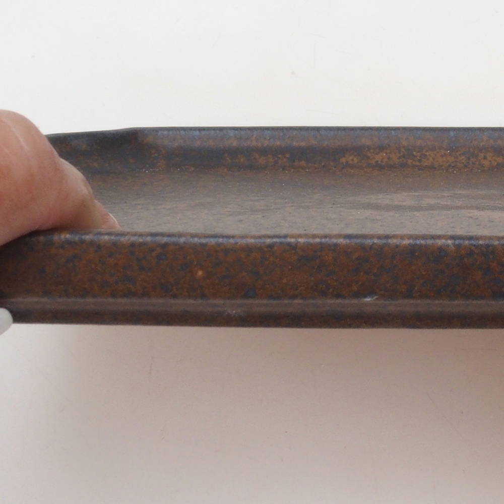 Ceramic saucer H07 - 28 x 19 x 1.5 cm - brown