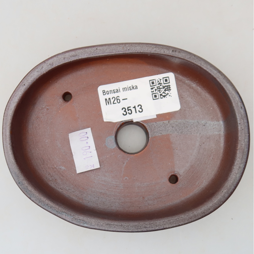 Ceramic bonsai bowl 12 x 9,5 x 2,5 cm, brown