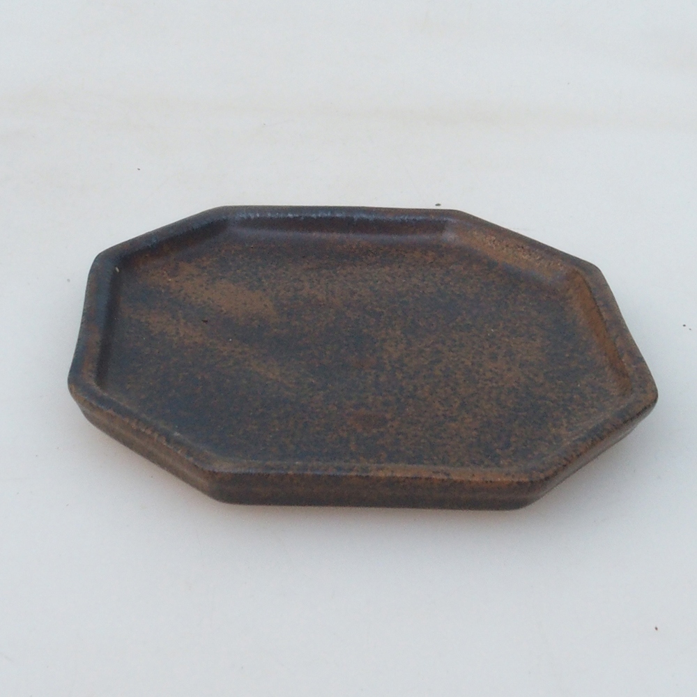Ceramic bowl H13 -12 x 12 x 1 cm - brown