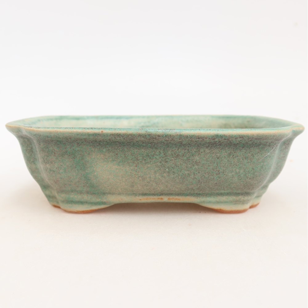 Ceramic bonsai bowl 15,5 x 12 x 4,5 cm, green