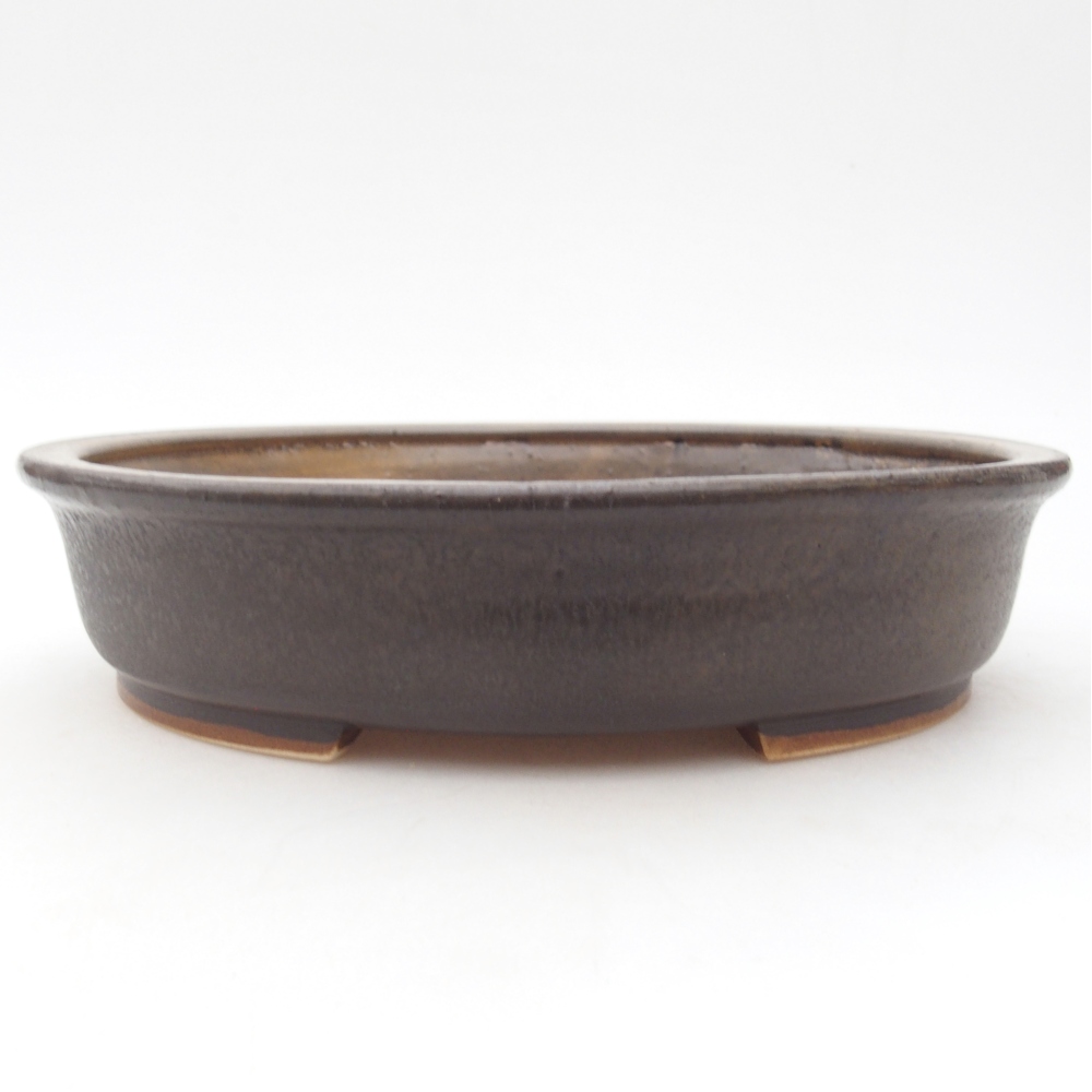Ceramic bonsai bowl 21 x 19 x 8 cm, brown