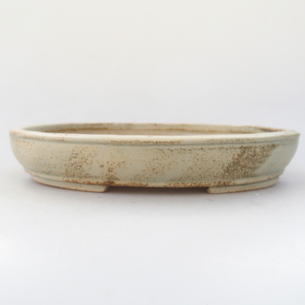 Ceramic bonsai bowl 24 x 19,5 x 4 cm, colour beige