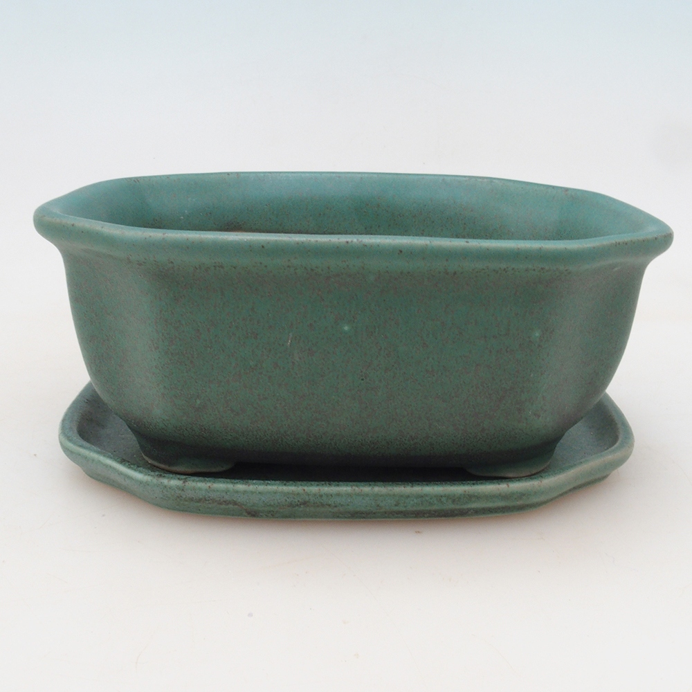 Bonsai bowl + saucer H32 - green