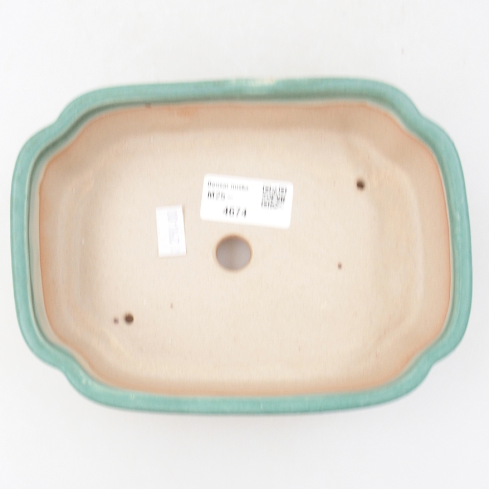 Ceramic bonsai bowl 18 x 13 x 5 cm, color green