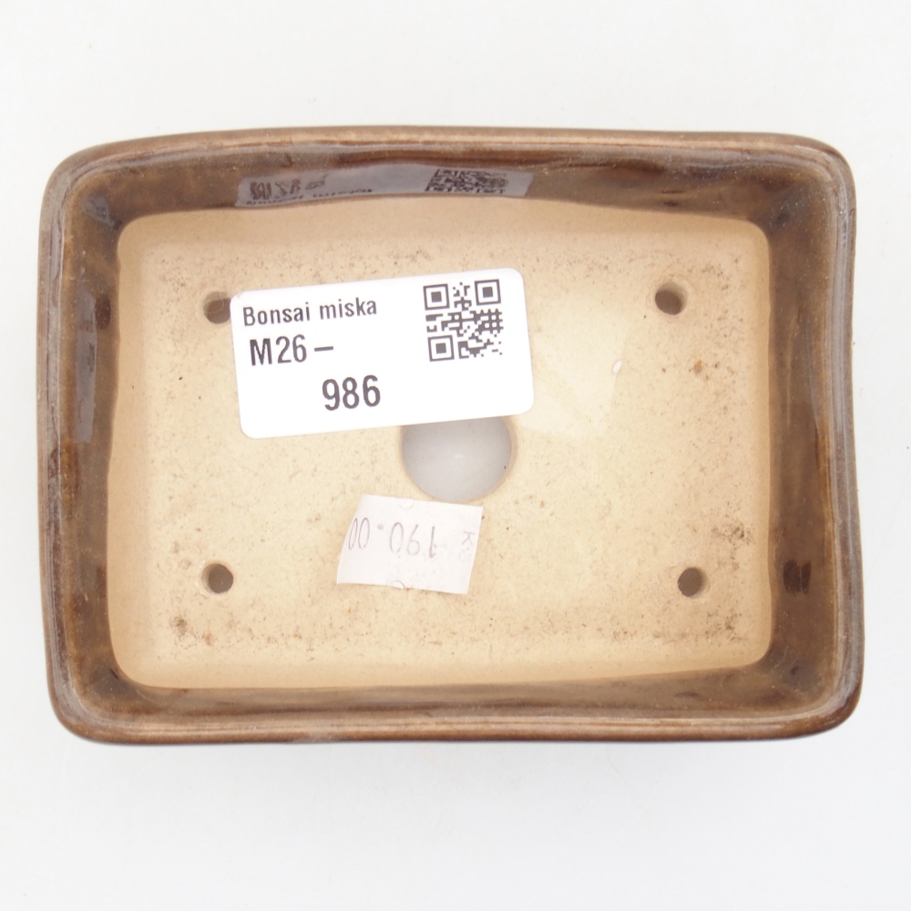 Ceramic bonsai bowl 10 x 7 x 3,5 cm, brown