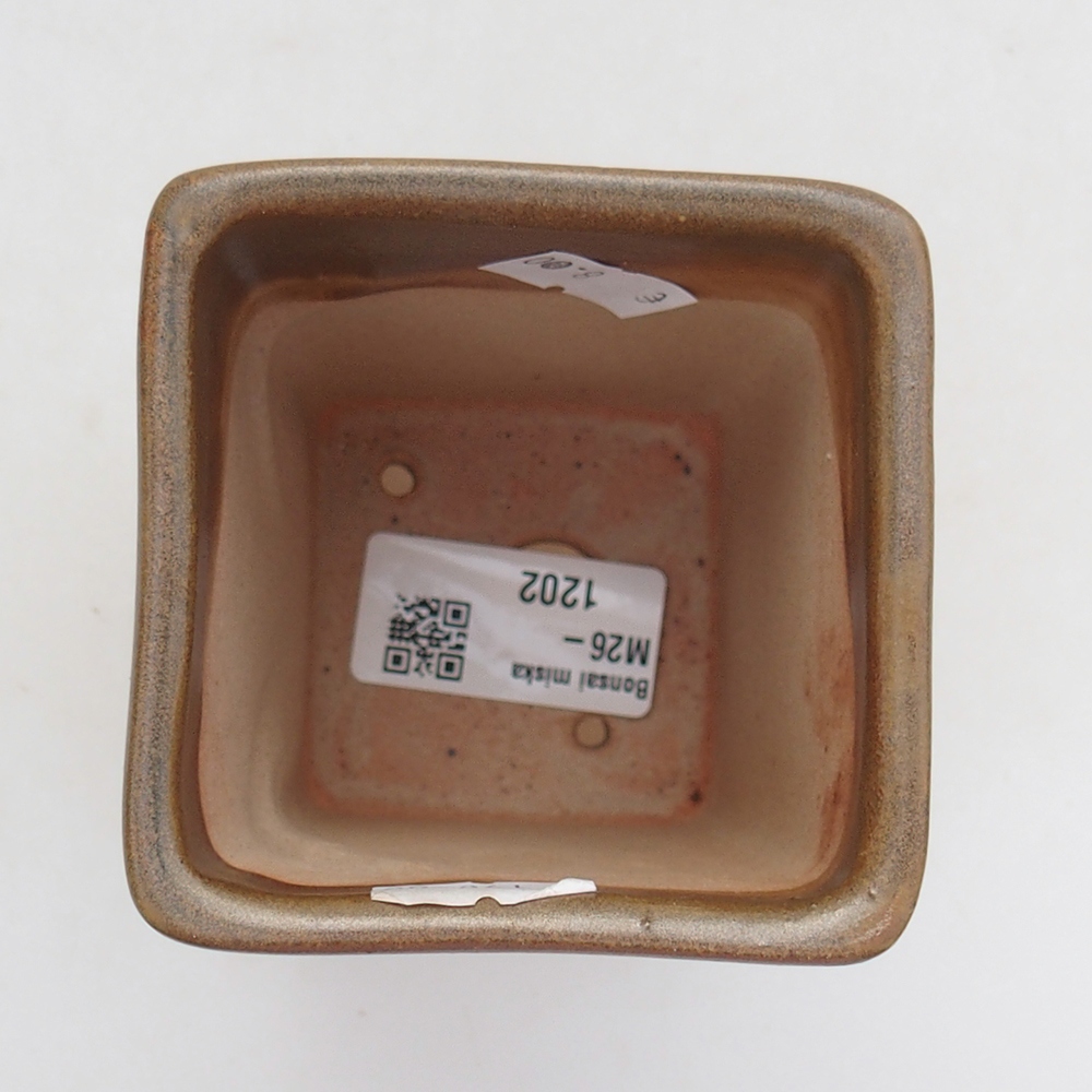 Ceramic bonsai bowl 7,5 x 7,5 x 10,5 cm, brown