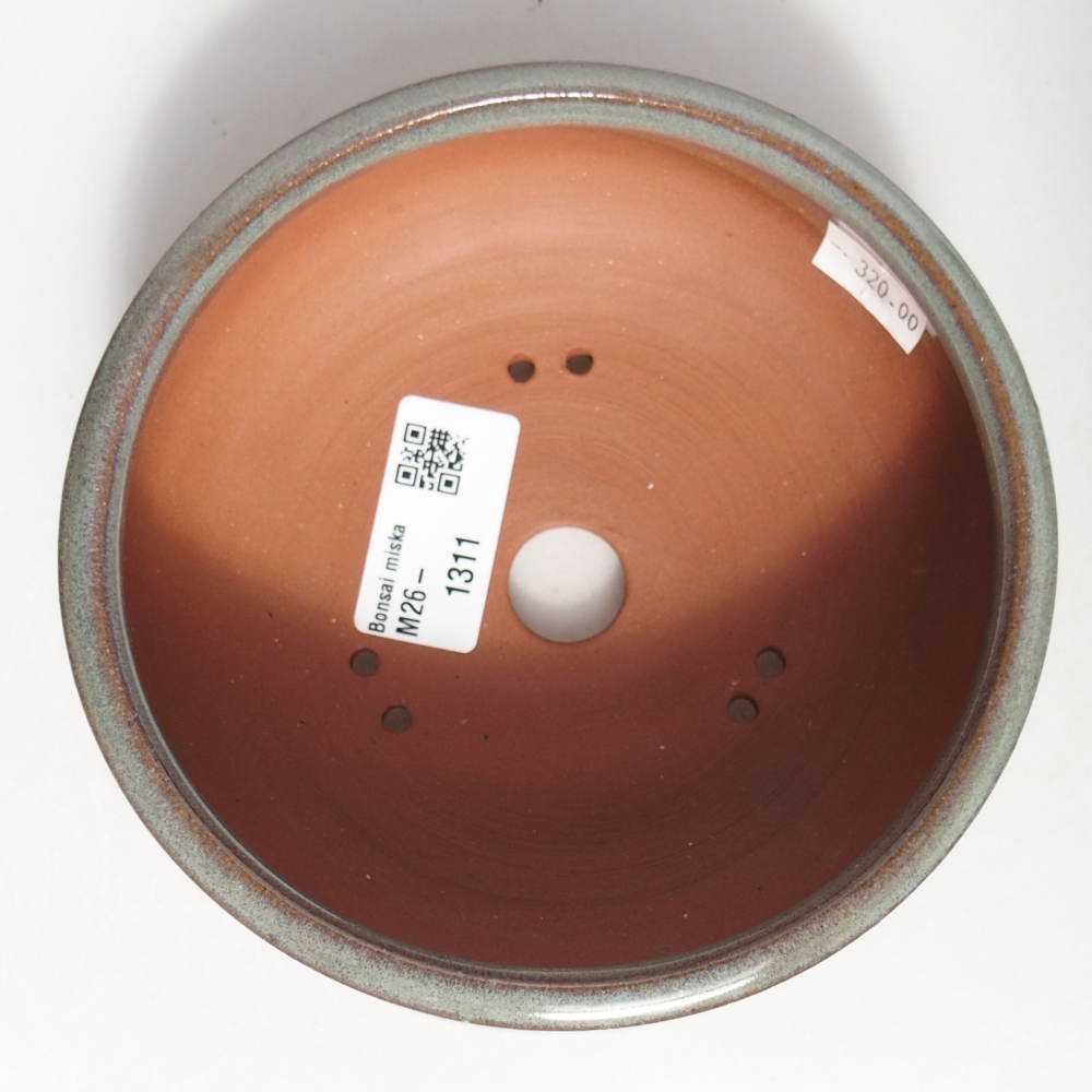 Ceramic bonsai bowl 14 x 14 x 5 cm, green