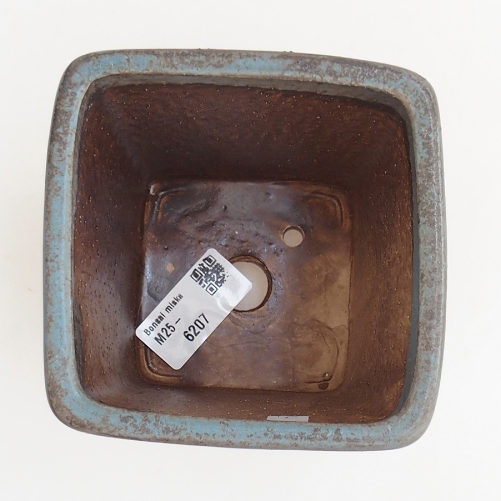 Ceramic bonsai bowl 10 x 10 x 12 cm, colour blue