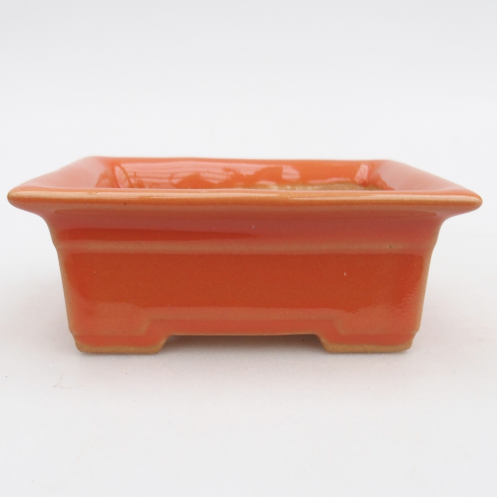 Ceramic bonsai bowl 11 x 8,5 x 4 cm, orange